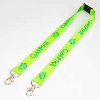 Fluo klíčenka s dvěma karabinami a sponou