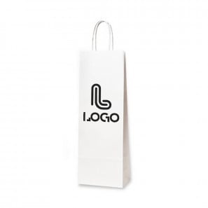 Bíla papírova taška s potiskem