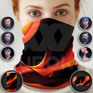 Tubular Scarf for Adults Red Flames