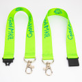 Neon klíčenka s dvěma karabinami a sponou