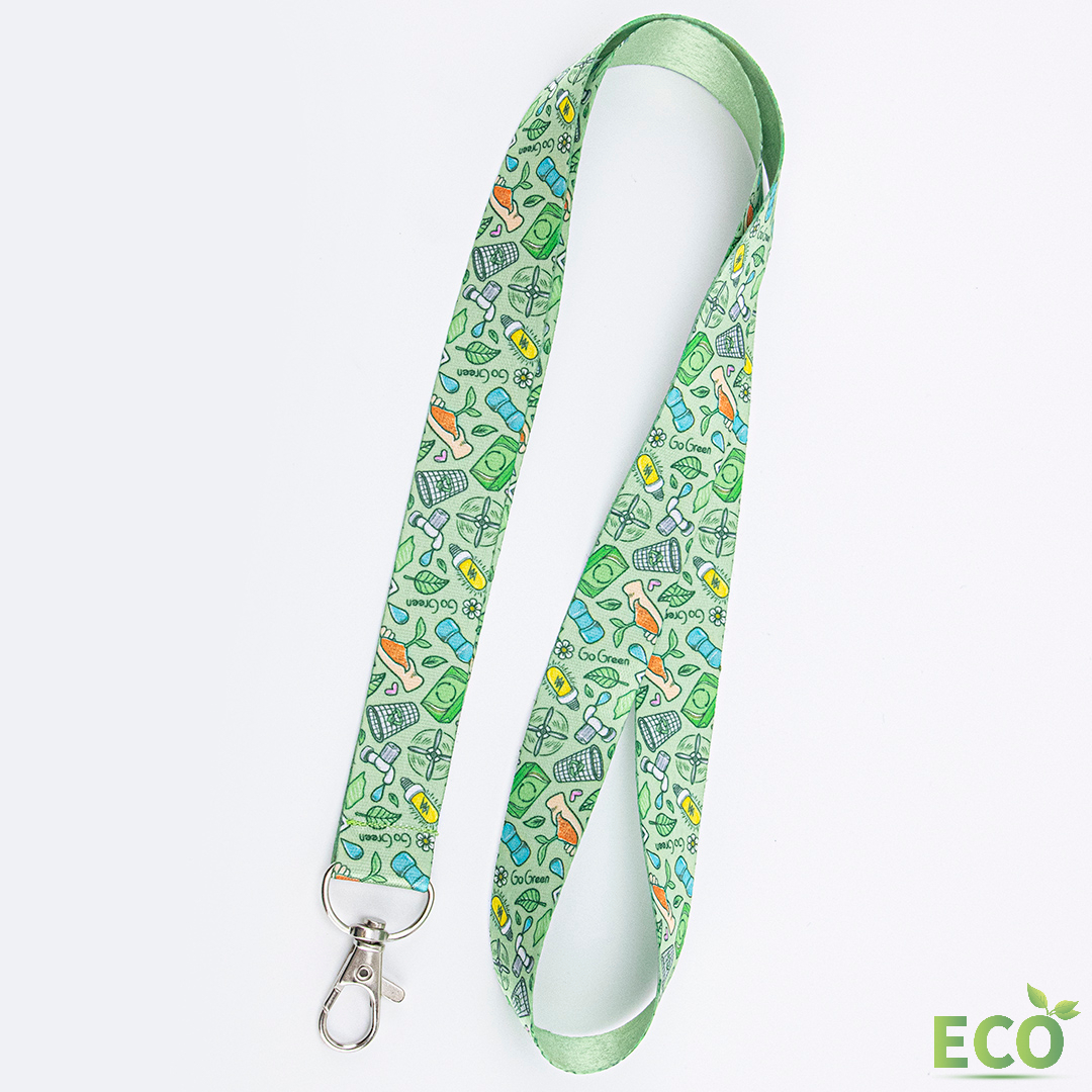 Eco lanyard na krk s karabinou
